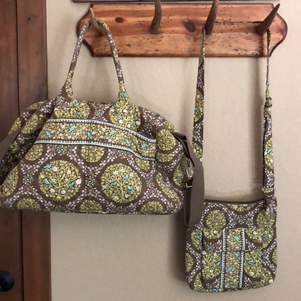 Vera Bradley Overnight Bag & Matching Cross Body